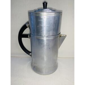 Vintage Wear-Ever Aluminum Coffee Pot Bakelite Handles 2209 3-9 cup USA 3 Piece
